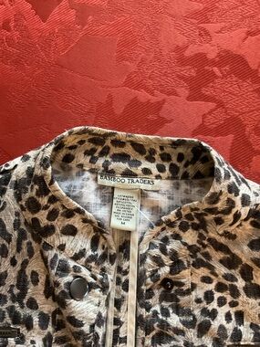 Bamboo Traders Leopard Print Jacket - Brown, Black & Cream